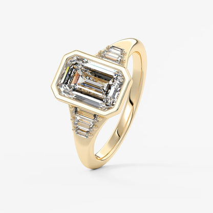 Véda emerald heirloom – seven-stone graduated baguette ring