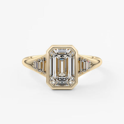 Véda emerald heirloom – seven-stone graduated baguette ring