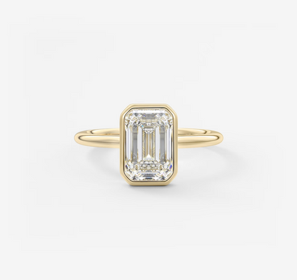 Veda Emerald Bezel Engagement Ring