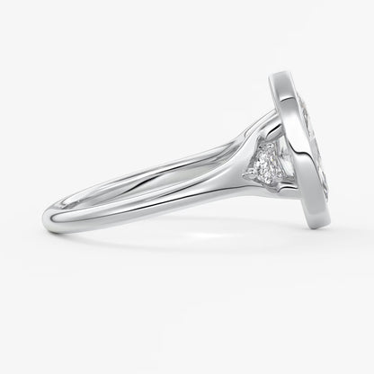 Véda trilogy – marquise with pear side stones