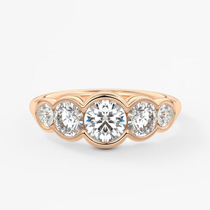 Virelle round and pear half-bezel engagement ring