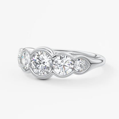 Virelle round and pear half-bezel engagement ring