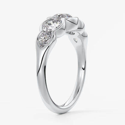 Virelle round and pear half-bezel engagement ring