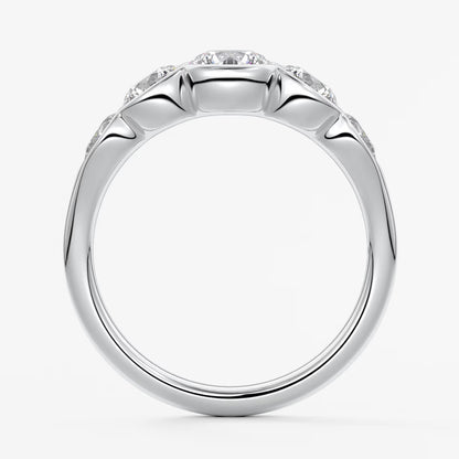 Virelle round and pear half-bezel engagement ring