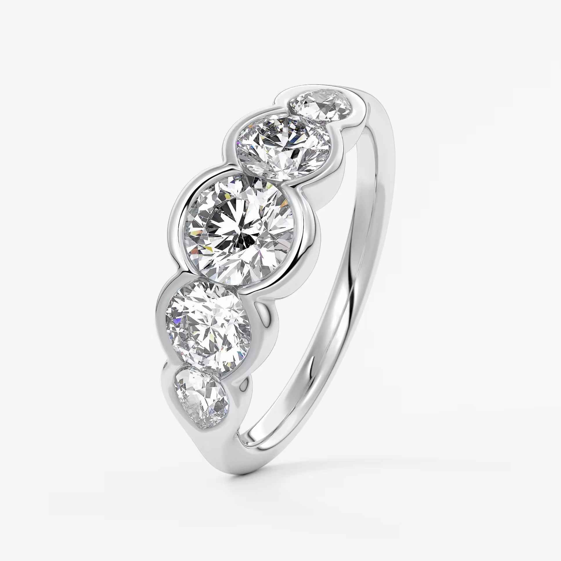 Virelle round and pear half-bezel engagement ring