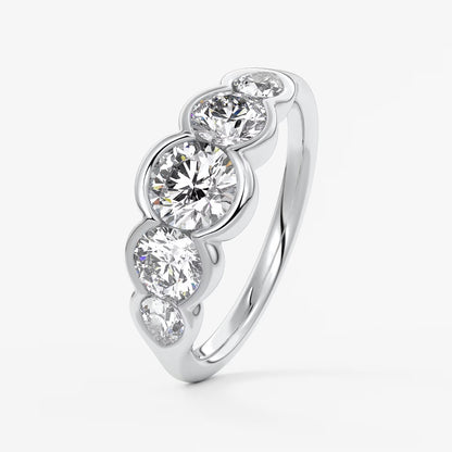 Virelle round and pear half-bezel engagement ring