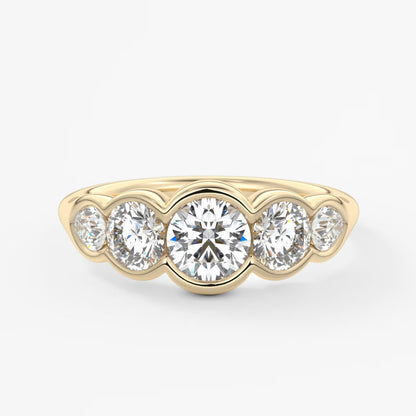 Virelle round and pear half-bezel engagement ring