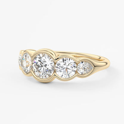 Virelle round and pear half-bezel engagement ring