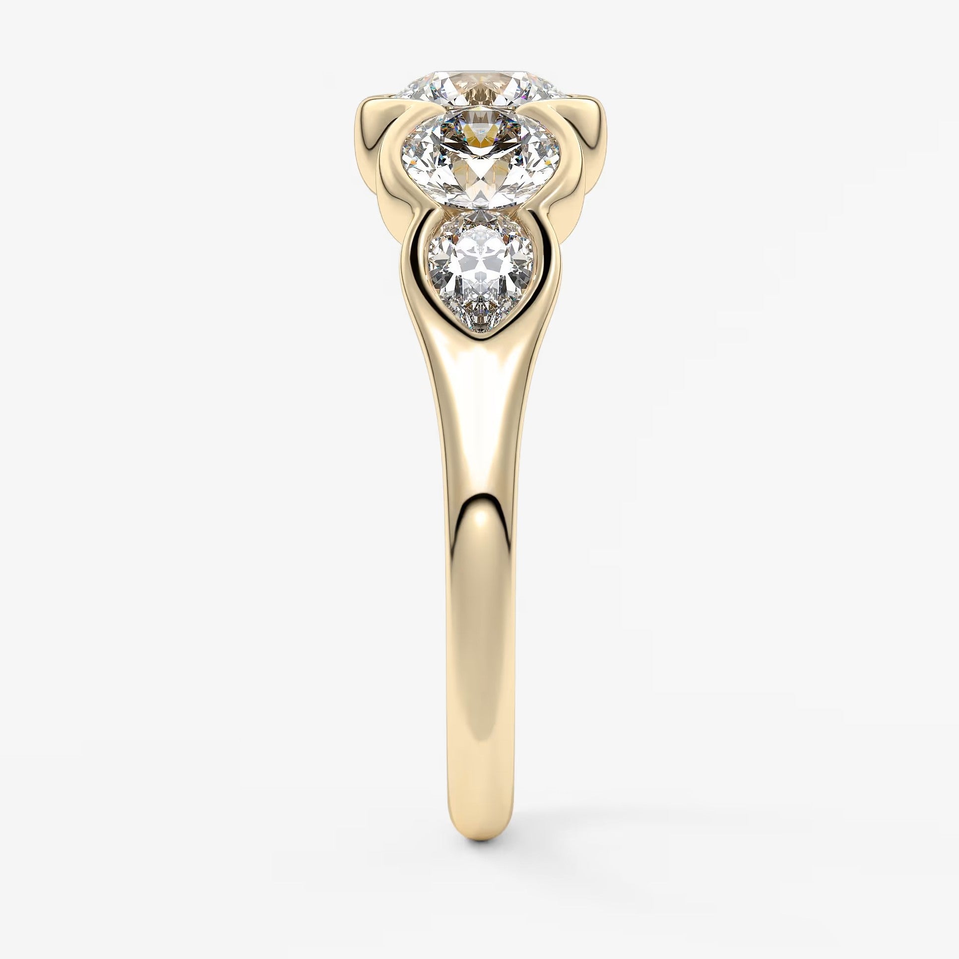 Virelle round and pear half-bezel engagement ring