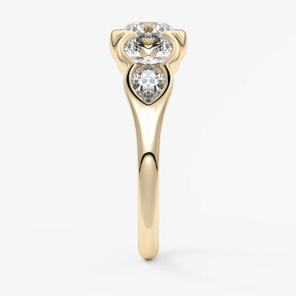 Virelle round and pear half-bezel engagement ring