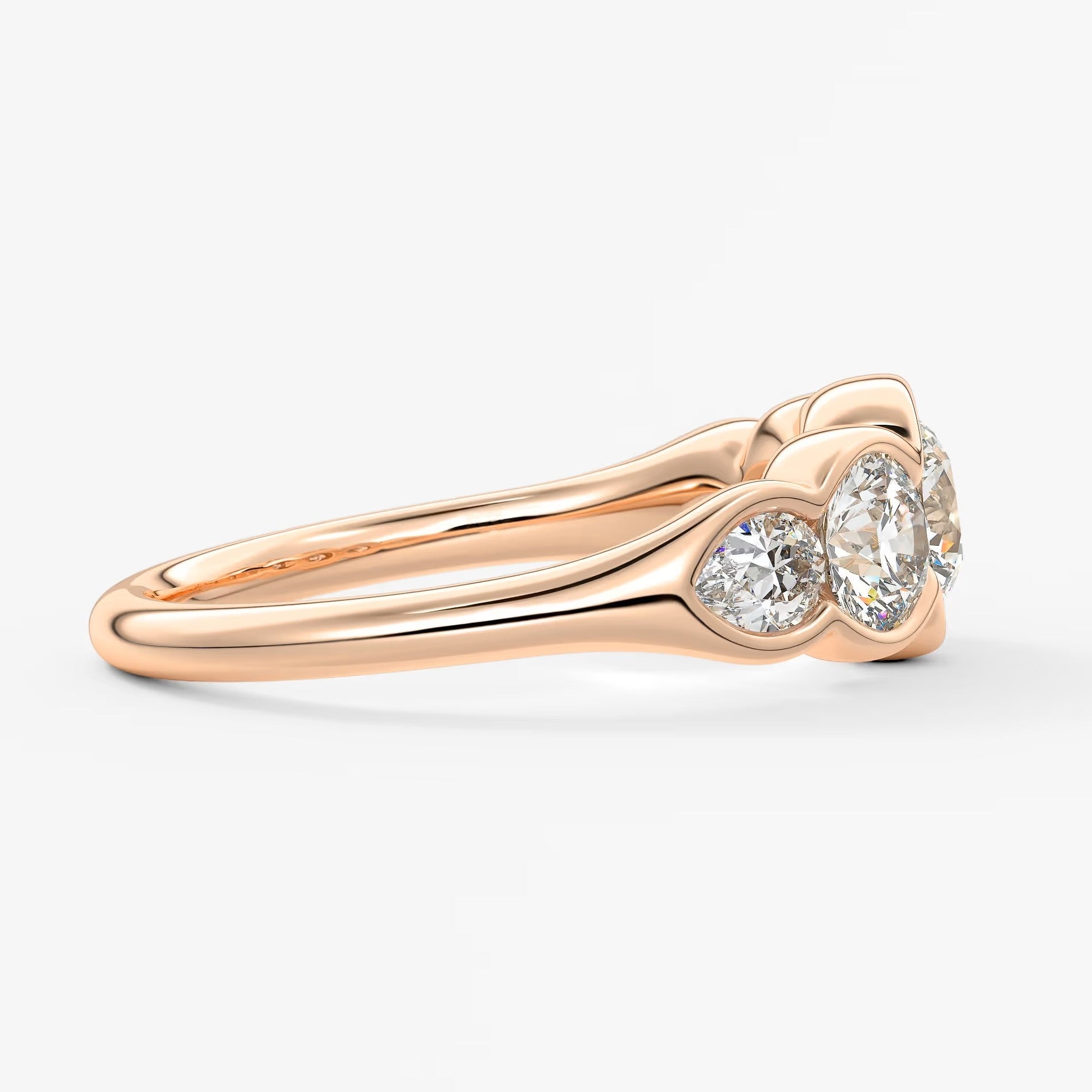 Virelle round and pear half-bezel engagement ring
