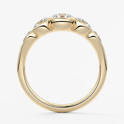 Virelle round and pear half-bezel engagement ring