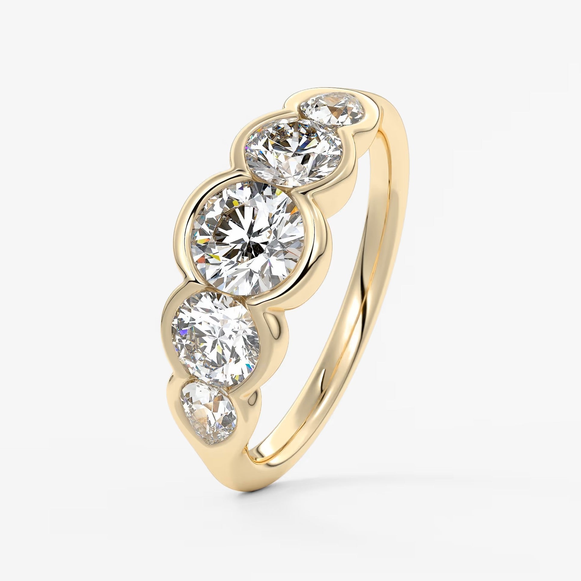 Virelle round and pear half-bezel engagement ring