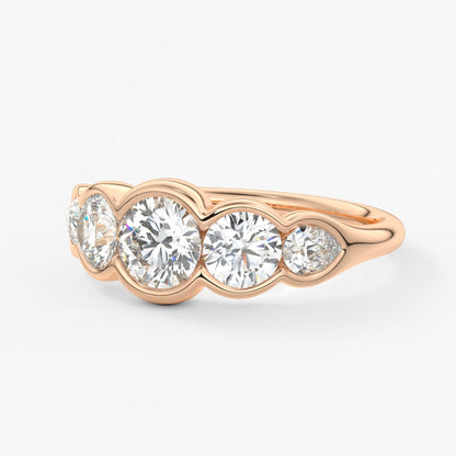 Virelle round and pear half-bezel engagement ring