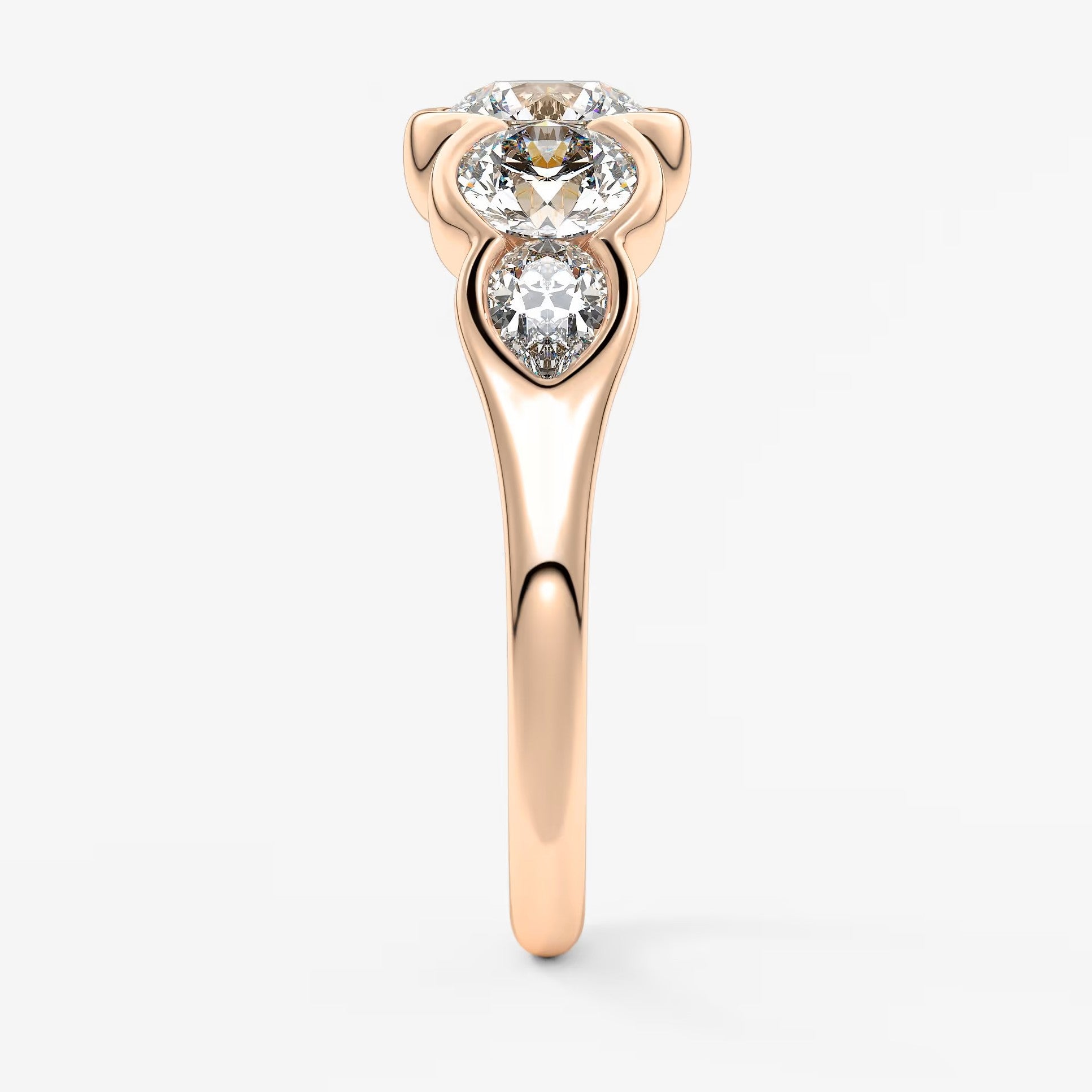 Virelle round and pear half-bezel engagement ring