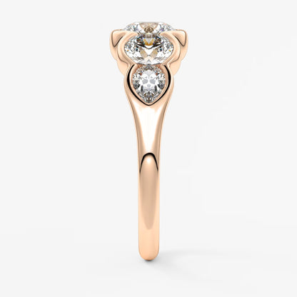 Virelle round and pear half-bezel engagement ring