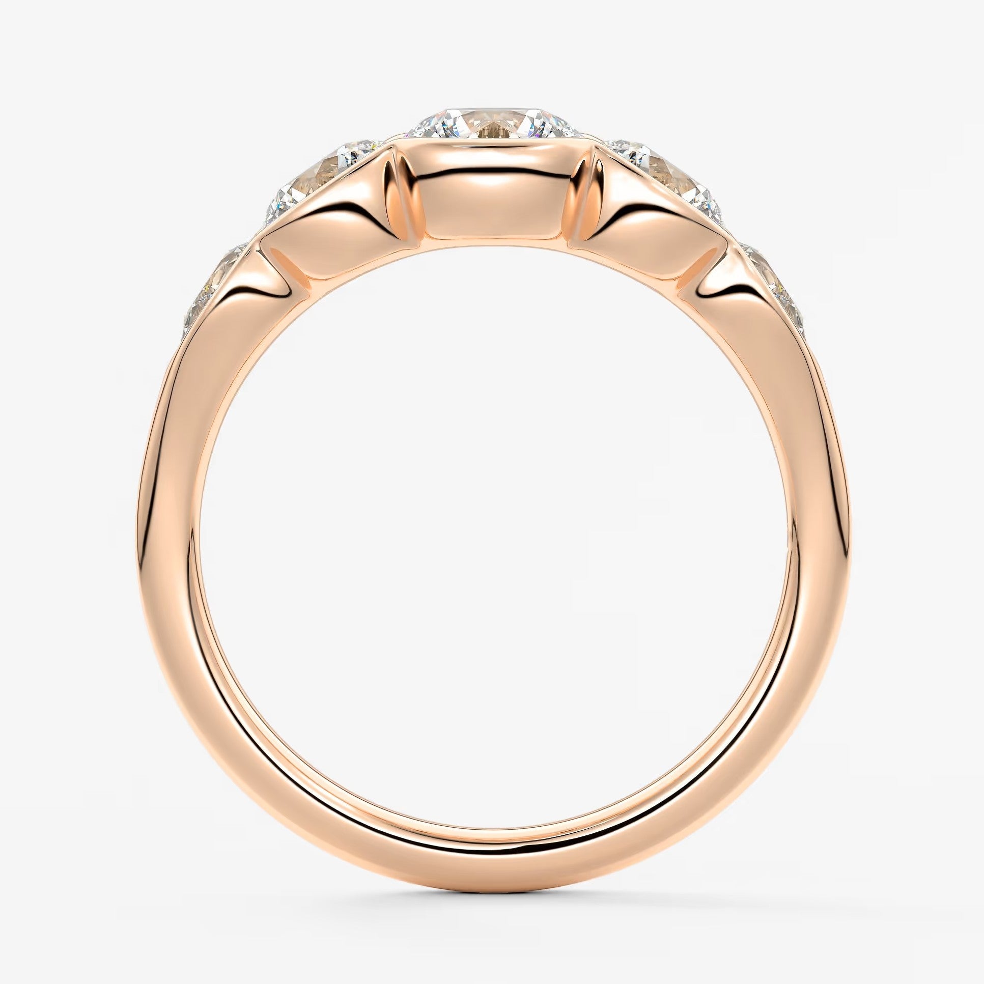 Virelle round and pear half-bezel engagement ring