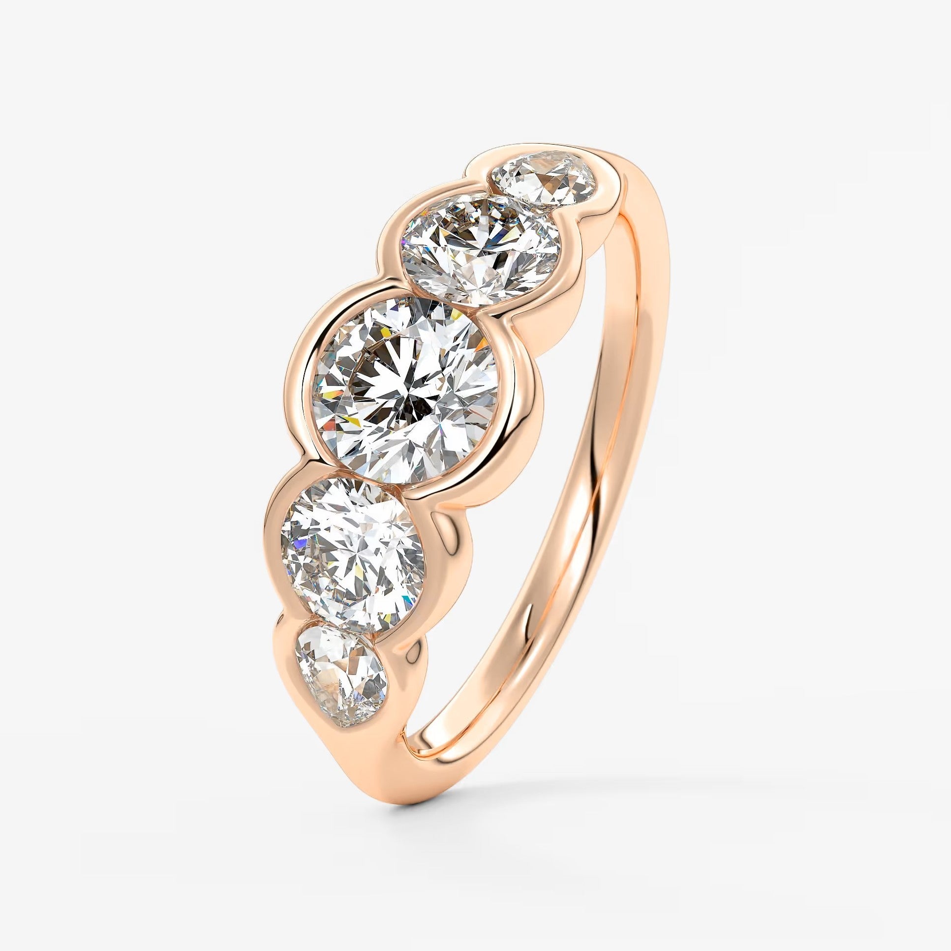 Virelle round and pear half-bezel engagement ring