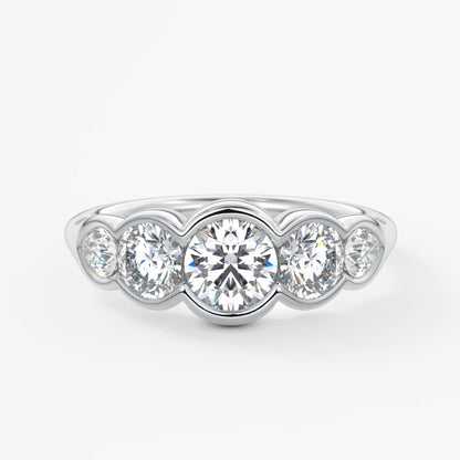 Virelle round and pear half-bezel engagement ring