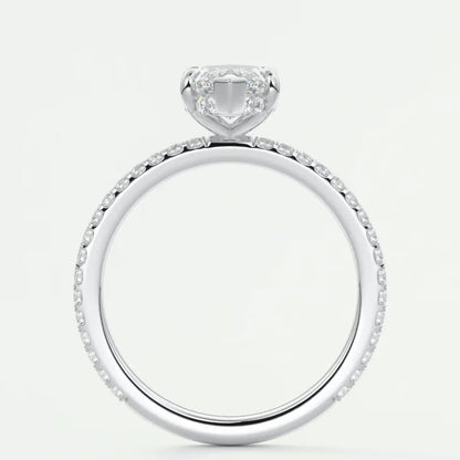 Custom made amelie marquise hidden halo engagement ring | diamond lab