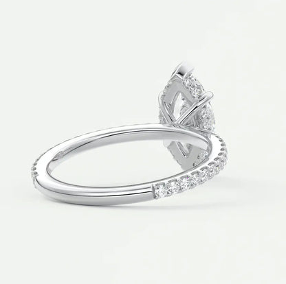 Custom made amelie marquise hidden halo engagement ring | diamond lab