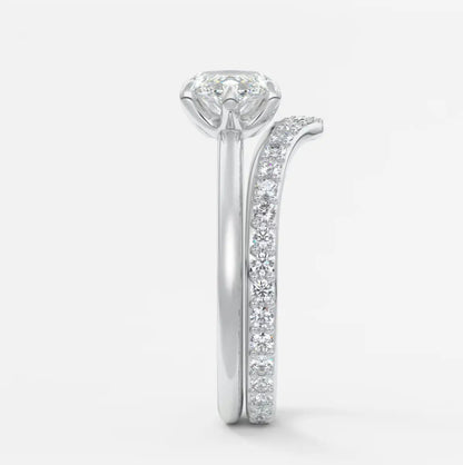 Custom made aura east-west marquise glide solitaire ring | lab diamond or moissanite –