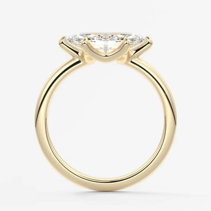 Custom made aura east-west marquise glide solitaire ring | lab diamond or moissanite –