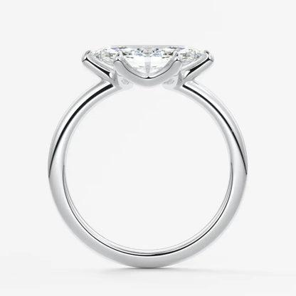 Custom made aura east-west marquise glide solitaire ring | lab diamond or moissanite –