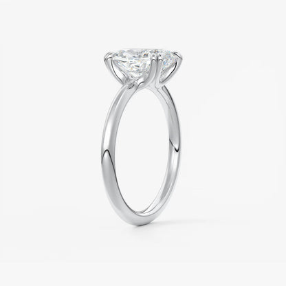 Custom made aura glide elongated cushion solitaire ring – lab diamond or moissanite