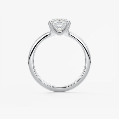 Custom made aura glide elongated cushion solitaire ring – lab diamond or moissanite