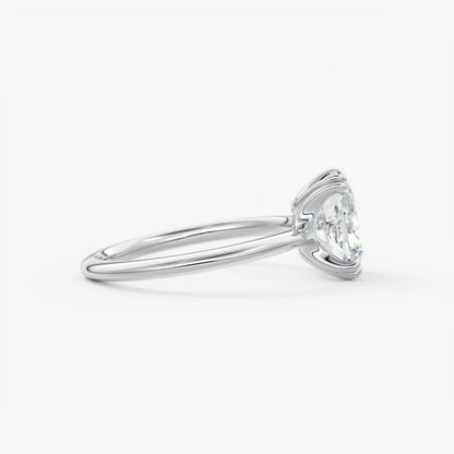 Custom made aura glide elongated cushion solitaire ring – lab diamond or moissanite