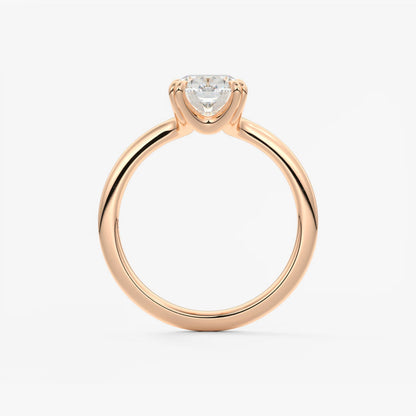 Custom made aura glide elongated cushion solitaire ring – lab diamond or moissanite