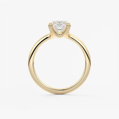 Custom made aura glide elongated cushion solitaire ring – lab diamond or moissanite
