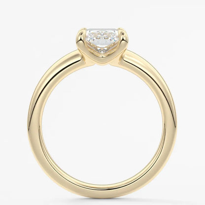 Custom made aura tapered radiant solitaire engagement ring | diamond lab