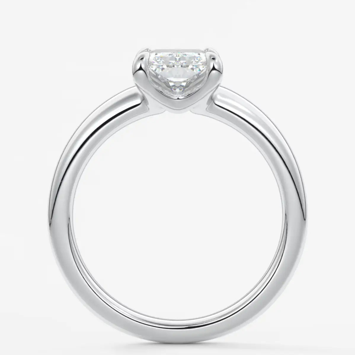 Custom made aura tapered radiant solitaire engagement ring | diamond lab