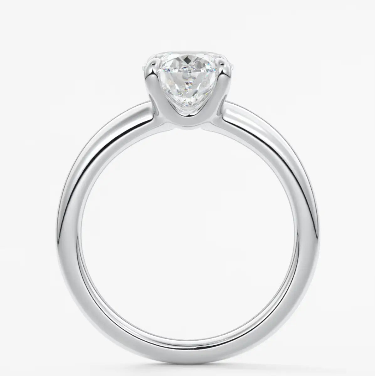 Custom made aura tapered oval solitaire engagement ring – lab diamond or moissanite