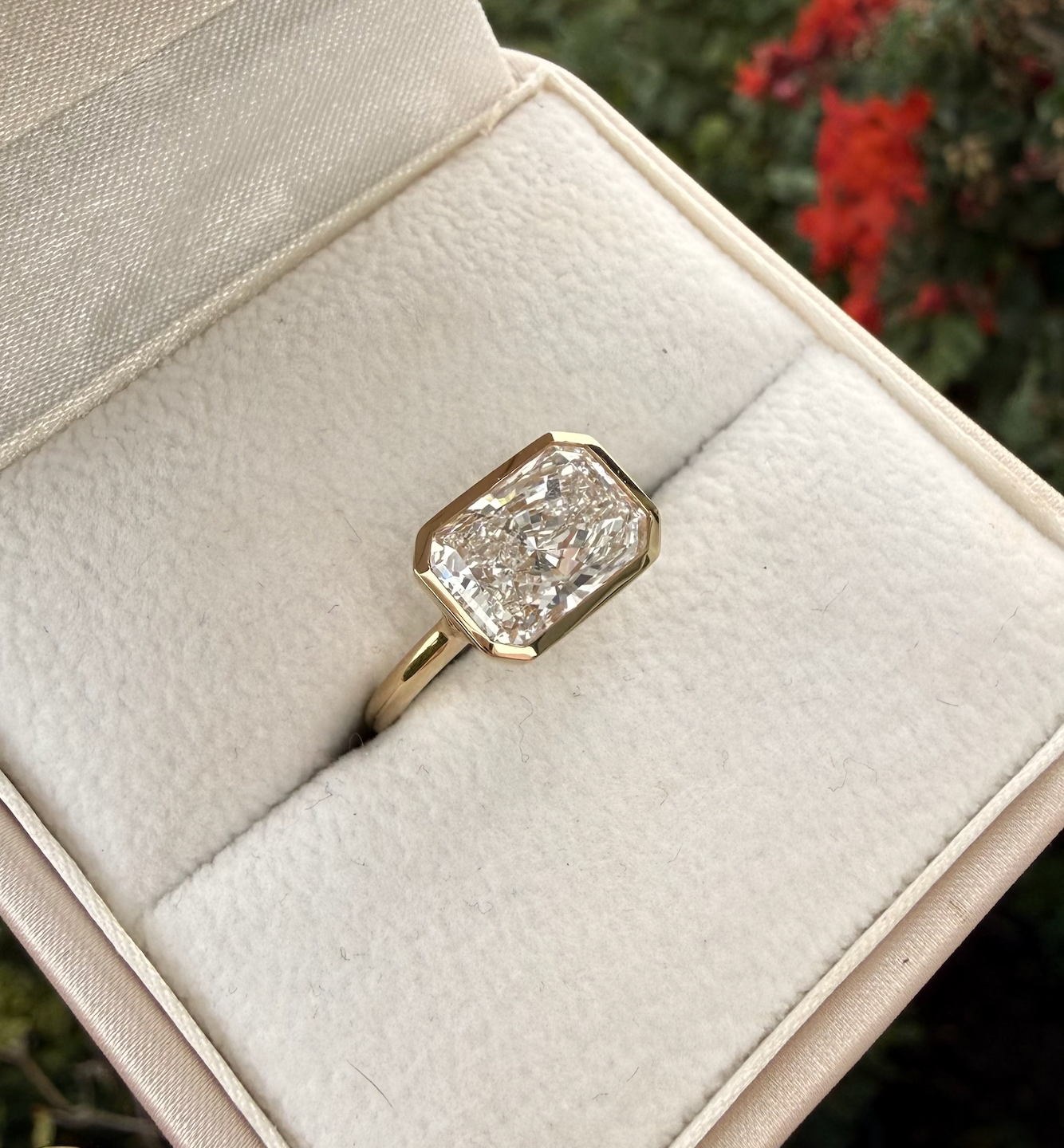 Veda East-West Radiant Lab Diamond Engagement Ring