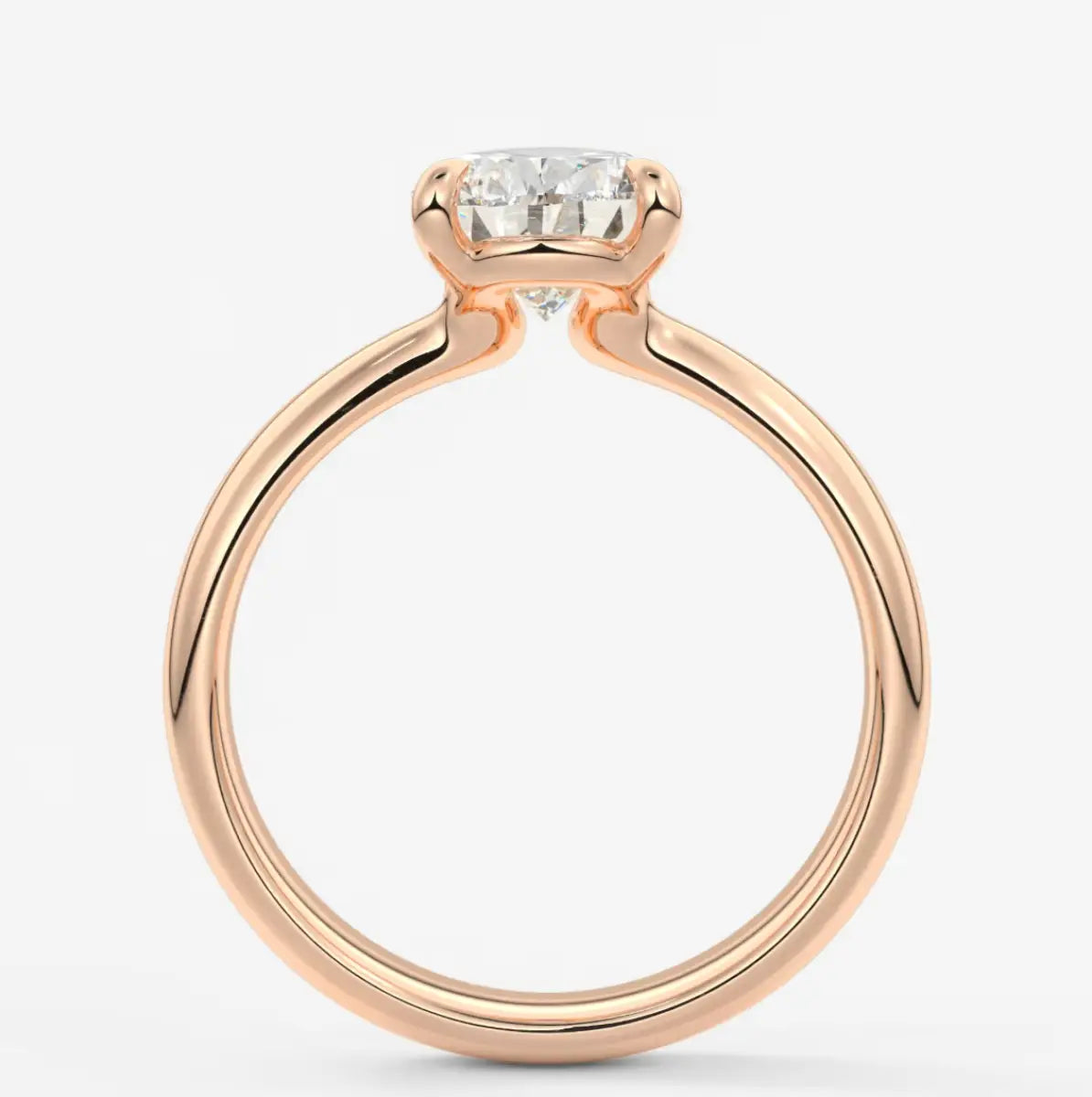 Custom made pear solitaire engagement ring – tapered band modern design | diamond lab