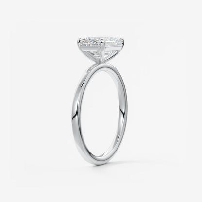 Custom made luna east-west emerald lab diamond or moissanite engagement ring