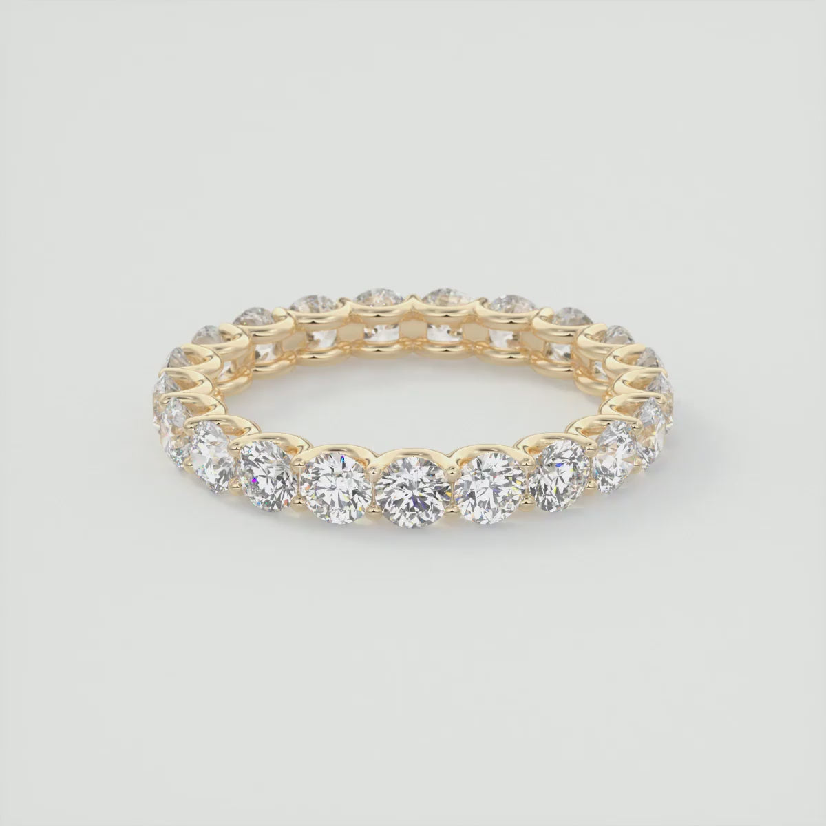 Celestia Round Eternity Band 3mm – Lab-Grown Diamond or Moissanite