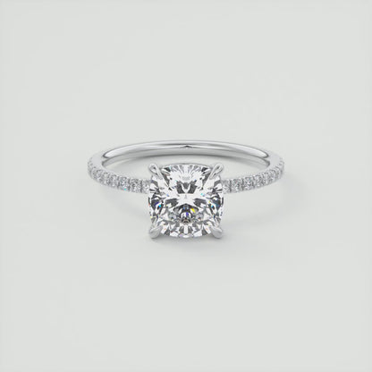 Isolde Cushion Pavé Solitaire Ring