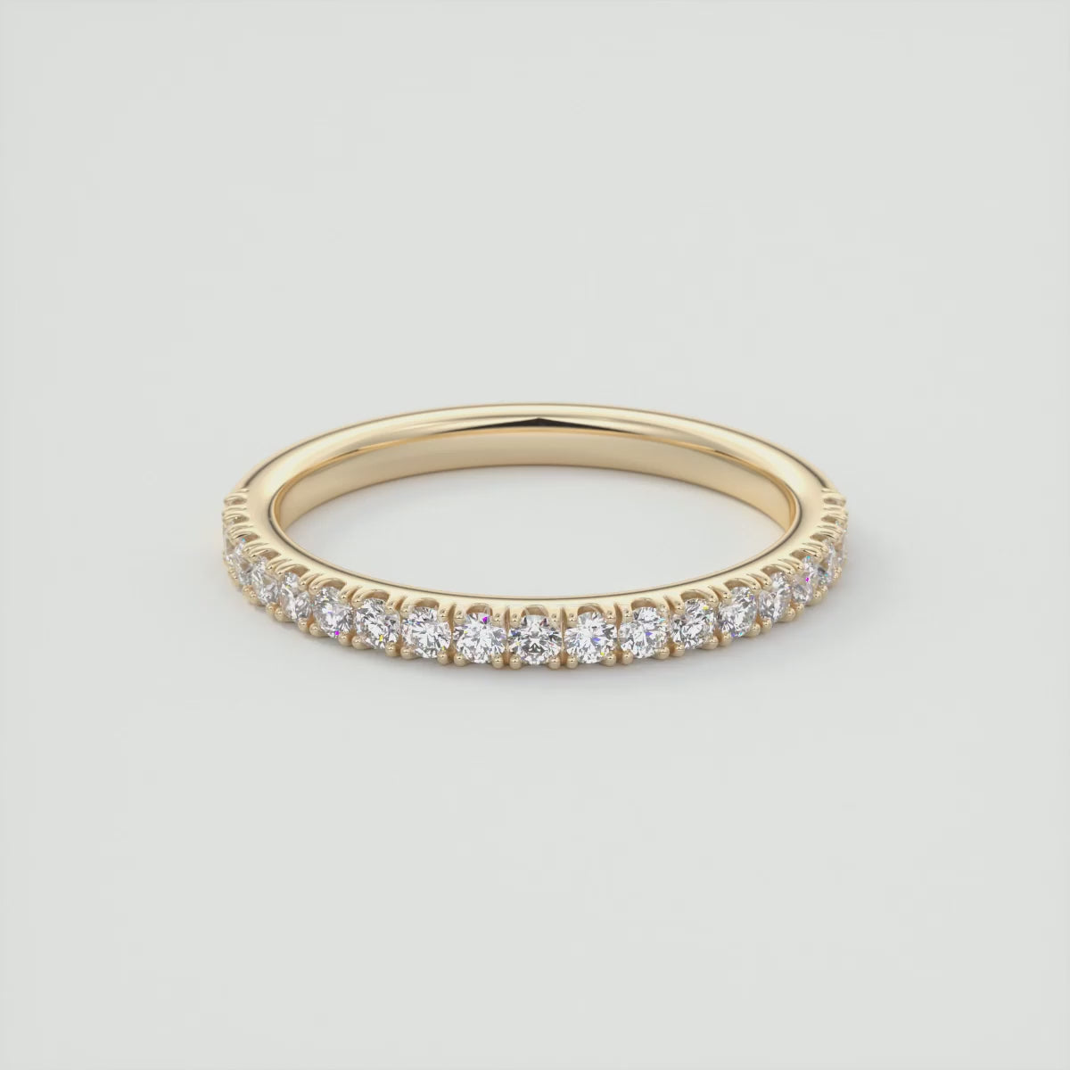 Load video: 1.8mm Half French Set Eternity Band –  Lab-Grown or Natural Diamonds