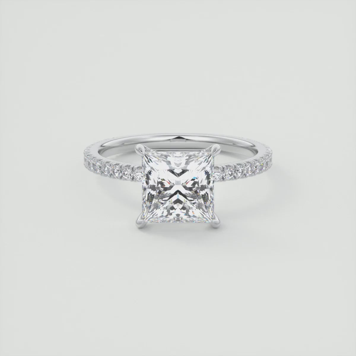 Isolde Princess Cut Pavé Engagement Ring