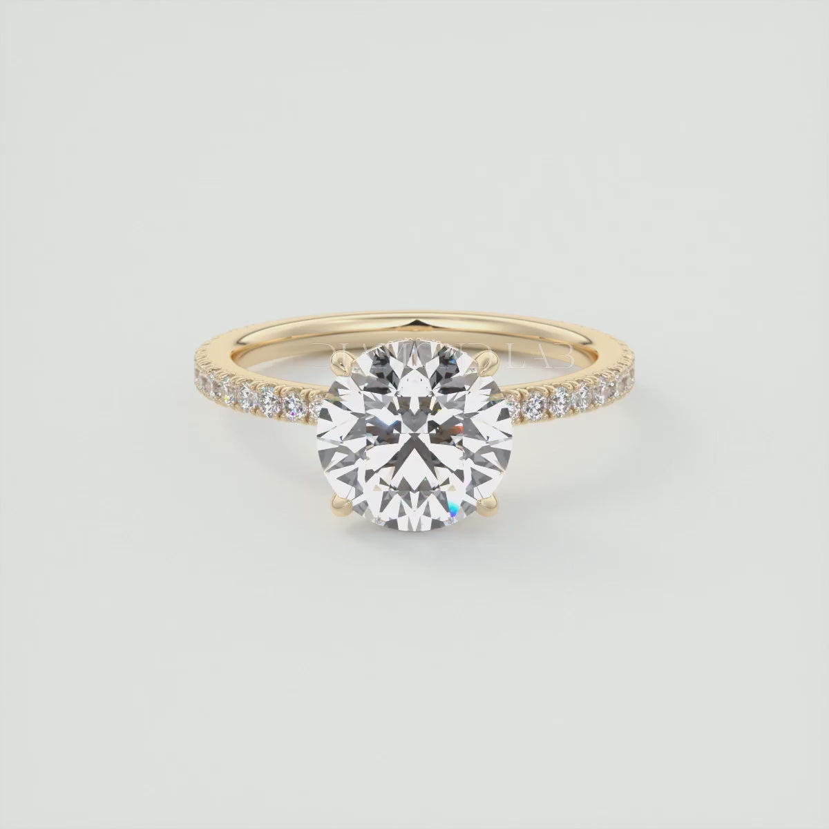Amelie Round Hidden Halo Pavé Engagement Ring