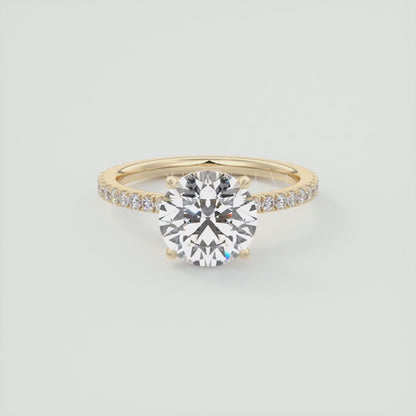 Amelie Round Hidden Halo Pavé Engagement Ring