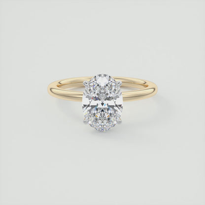 Luna Two-Tone Solitaire Ring – Lab Diamond or Moissanite