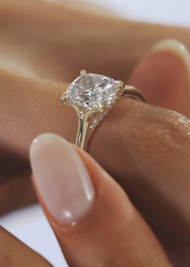 Cassia Cushion Hidden Pavé Engagement Ring