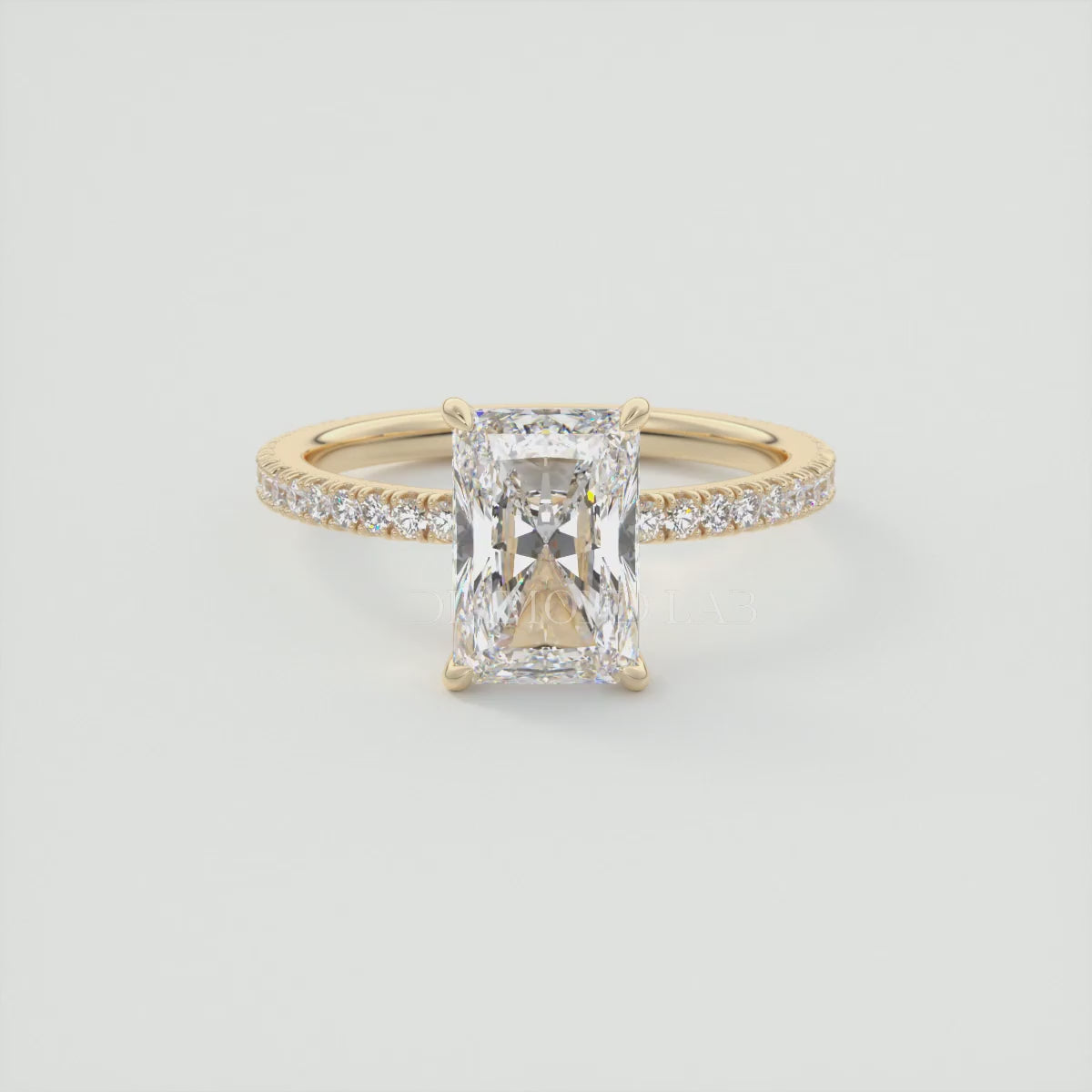 Isolde Radiant Pavé Solitaire Ring