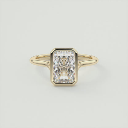 Aeris Radiant Bezel Engagement Ring – Lab Diamond or Moissanite