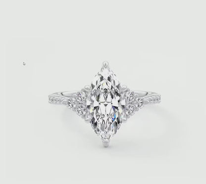 Tulip Marquise Cathedral Pavé Engagement Ring
